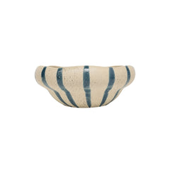 CENTRO DE MESA EM CERÂMICA LISTRADO COSTA AZUL 33CM