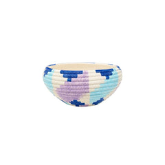 CENTRO DE MESA EM CERÂMICA TEXTURIZADO AZUL E ROXO 26CM