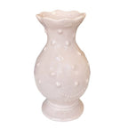 Vaso de cerâmica artesanal bolinhas rosa 21cm feito à mão – Lolahome