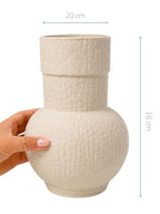 VASO DE VIDRO KAORI G BEGE 22CM