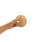 VASO DE VIDRO REDONDO BEGE 10CM