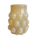 Vaso de vidro Dots Champagne G 32cm – vista frontal com textura de pontos em tom champagne