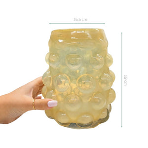 VASO DE VIDRO DOTS CHAMPAGNE M 15,5 X 19(H) CM