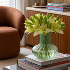 VASO DE VIDRO GOTA VERDE FLORESTA G 25CM