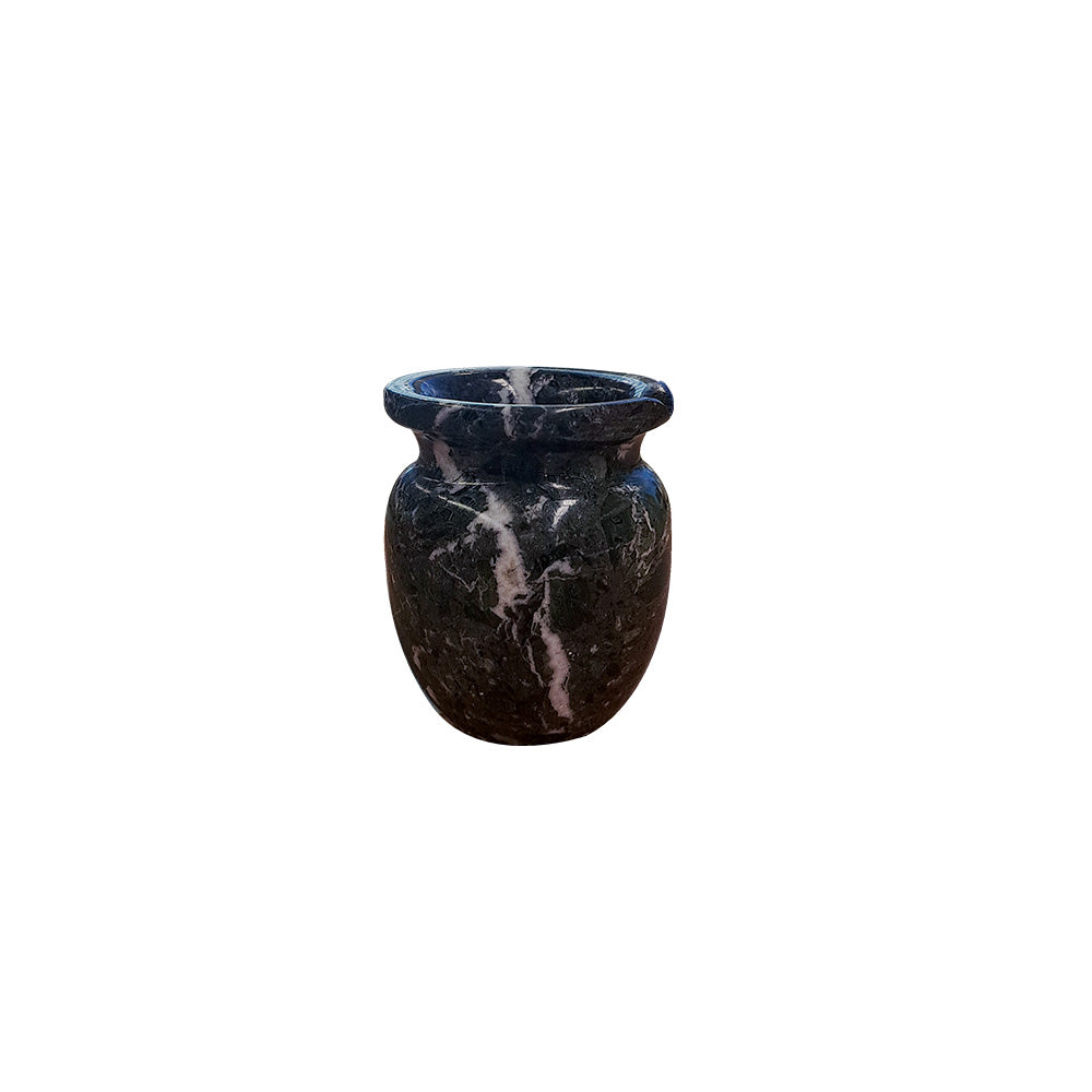 Mini jarra de ônix preta natural 9x10cm para decoração — Lolahome