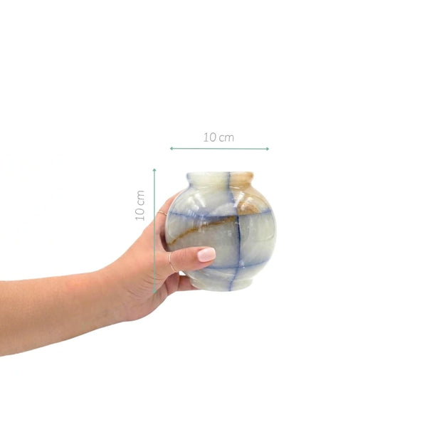 Vaso de ônix azul 10cm