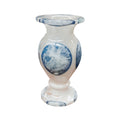 Vaso de ônix classic esfera azul e marfim 20cm, vista frontal com acabamento polido