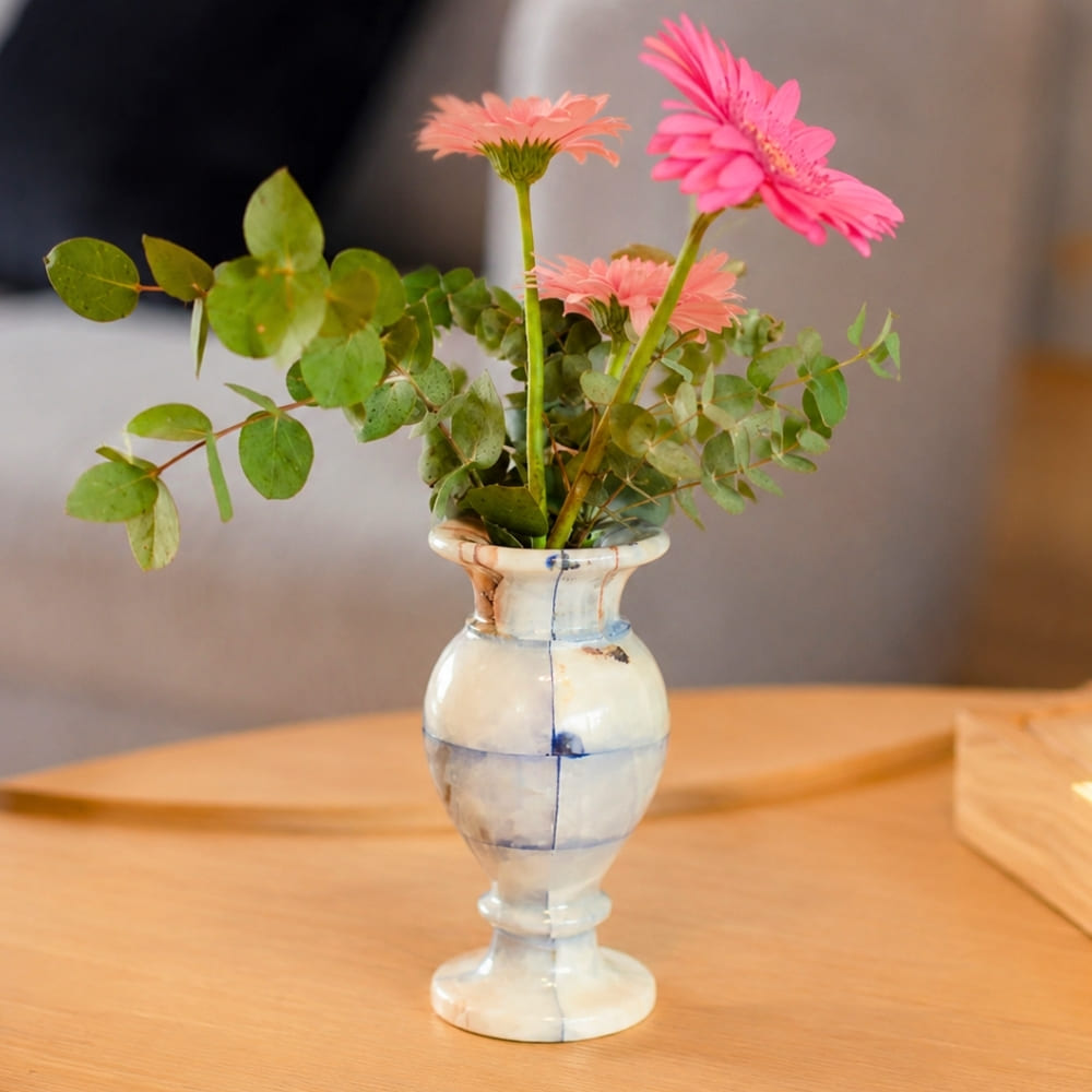 VASO ONIX CLASSIC QUADRICULADO AZUL 20CM