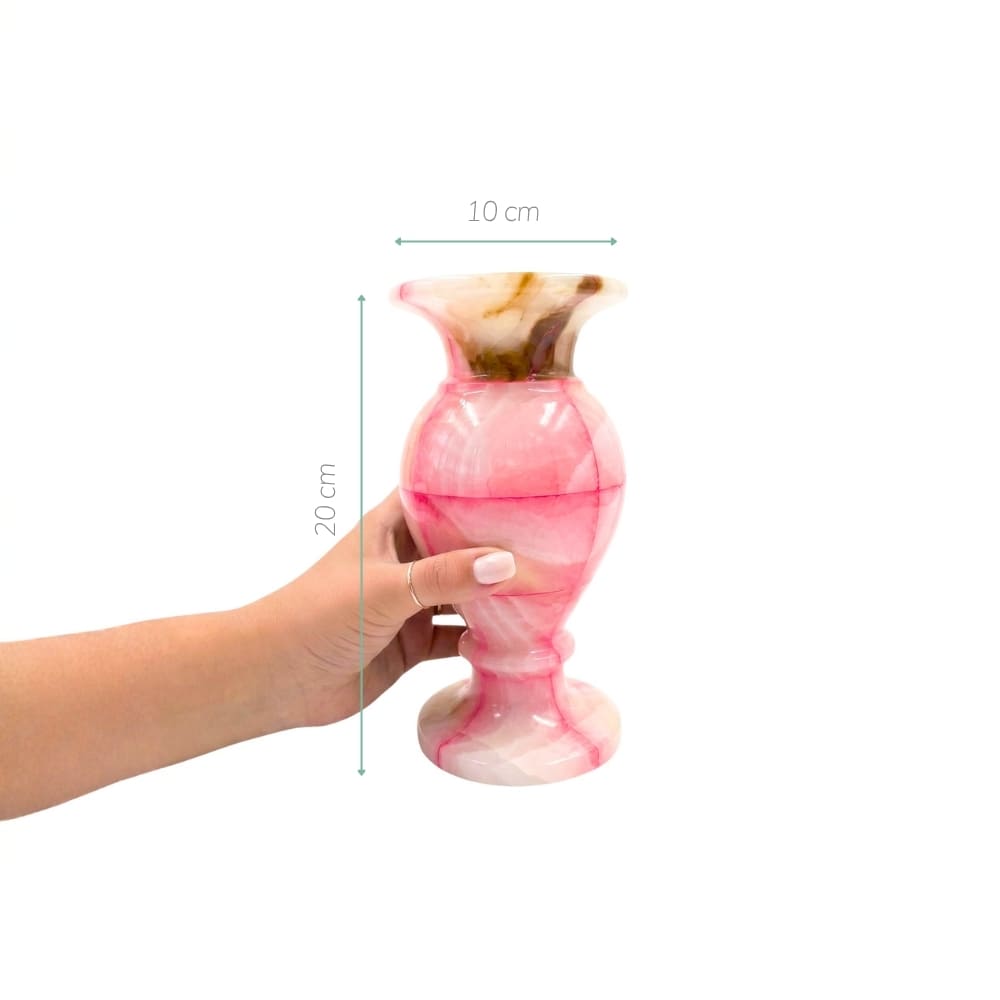 Vaso ônix rosa 20cm ambiente decorado - Lolahome