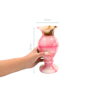 Vaso ônix rosa 20cm ambiente decorado - Lolahome