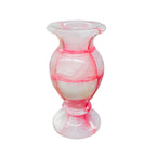 Vaso decorativo ônix rosa quadriculado 20cm - Lolahome