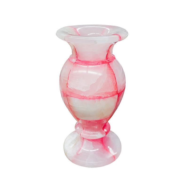 Vaso decorativo ônix rosa quadriculado 20cm - Lolahome