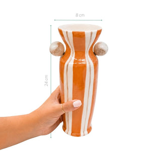 VASO CERÂMICA ARTESANAL AGATAS LARANJA