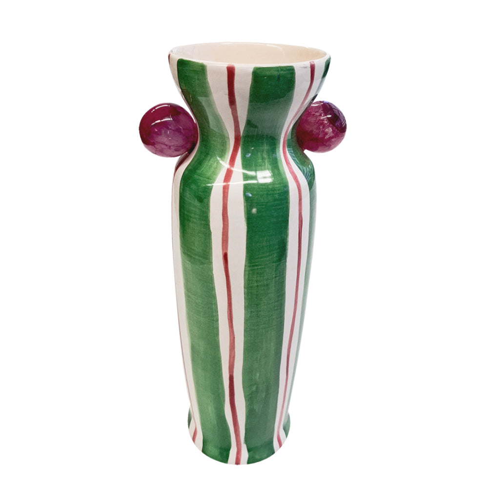 VASO CERÂMICA ARTESANAL AGATAS VERDE 24CM