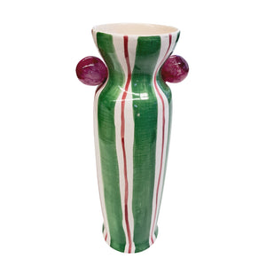 VASO CERÂMICA ARTESANAL AGATAS VERDE 24CM