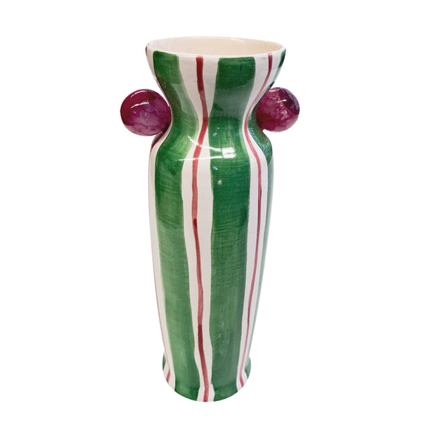 VASO CERÂMICA ARTESANAL AGATAS VERDE 24CM