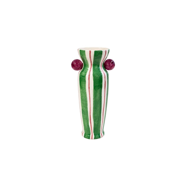 VASO CERÂMICA ARTESANAL AGATAS VERDE 24CM
