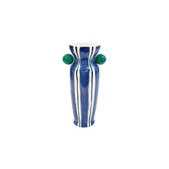 VASO CERÂMICA ARTESANAL AGATAS AZUL 24CM