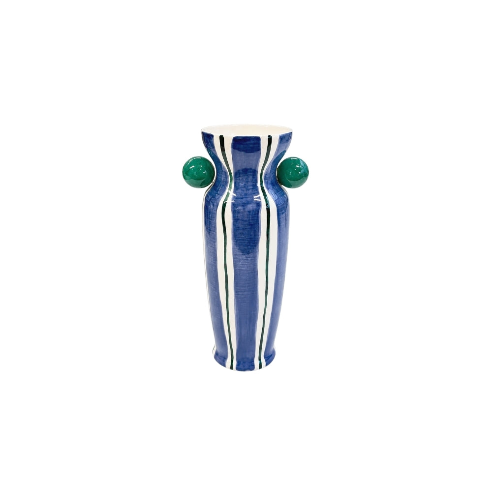 VASO CERÂMICA ARTESANAL AGATAS AZUL 24CM