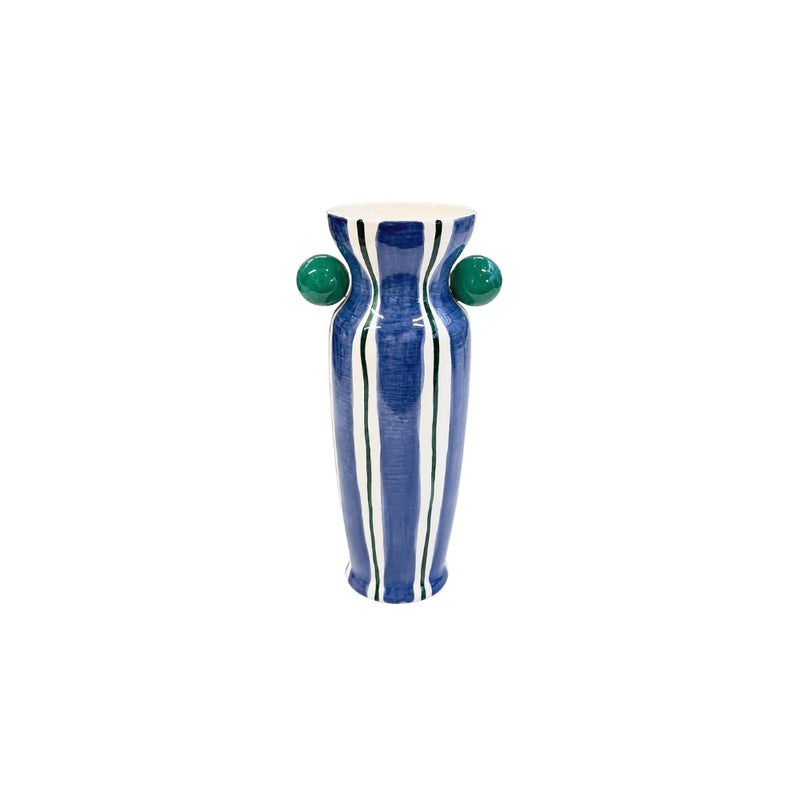 VASO CERÂMICA ARTESANAL AGATAS AZUL 24CM