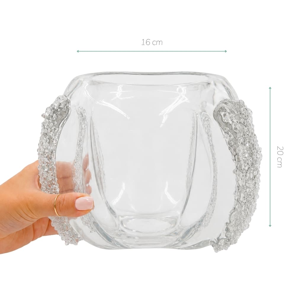 VASO EM VIDRO VÉRTICE G 20CM