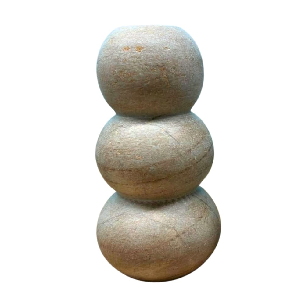 VASO DE PEDRA SABÃO ESFERAS M 24CM