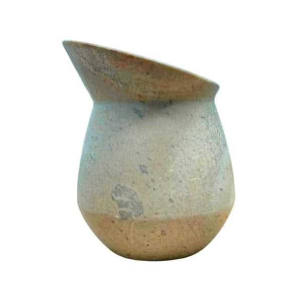 Vaso jarra em pedra sabão cinza 19cm, vista frontal – Lolahome