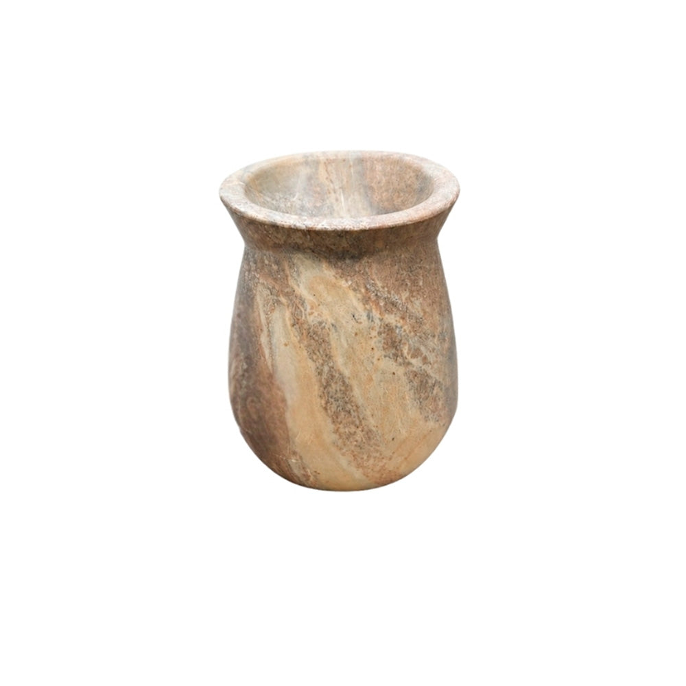 Vaso jarra artesanal em pedra sabão cinza, 19cm de altura, peça única importada – Lolahome