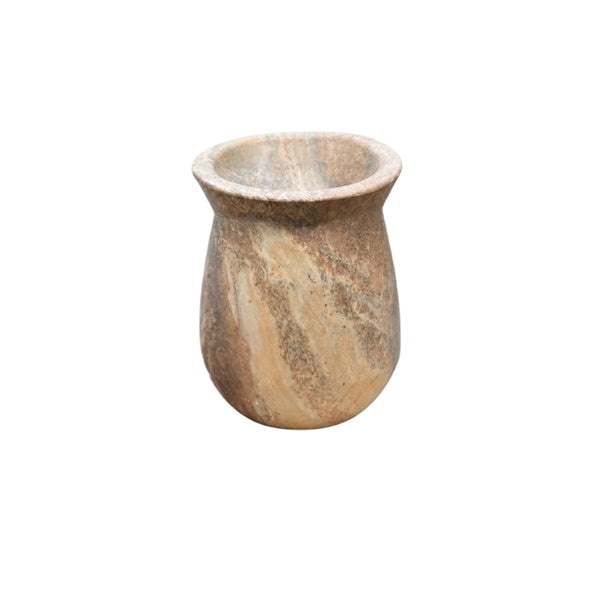 Vaso jarra artesanal em pedra sabão cinza, 19cm de altura, peça única importada – Lolahome