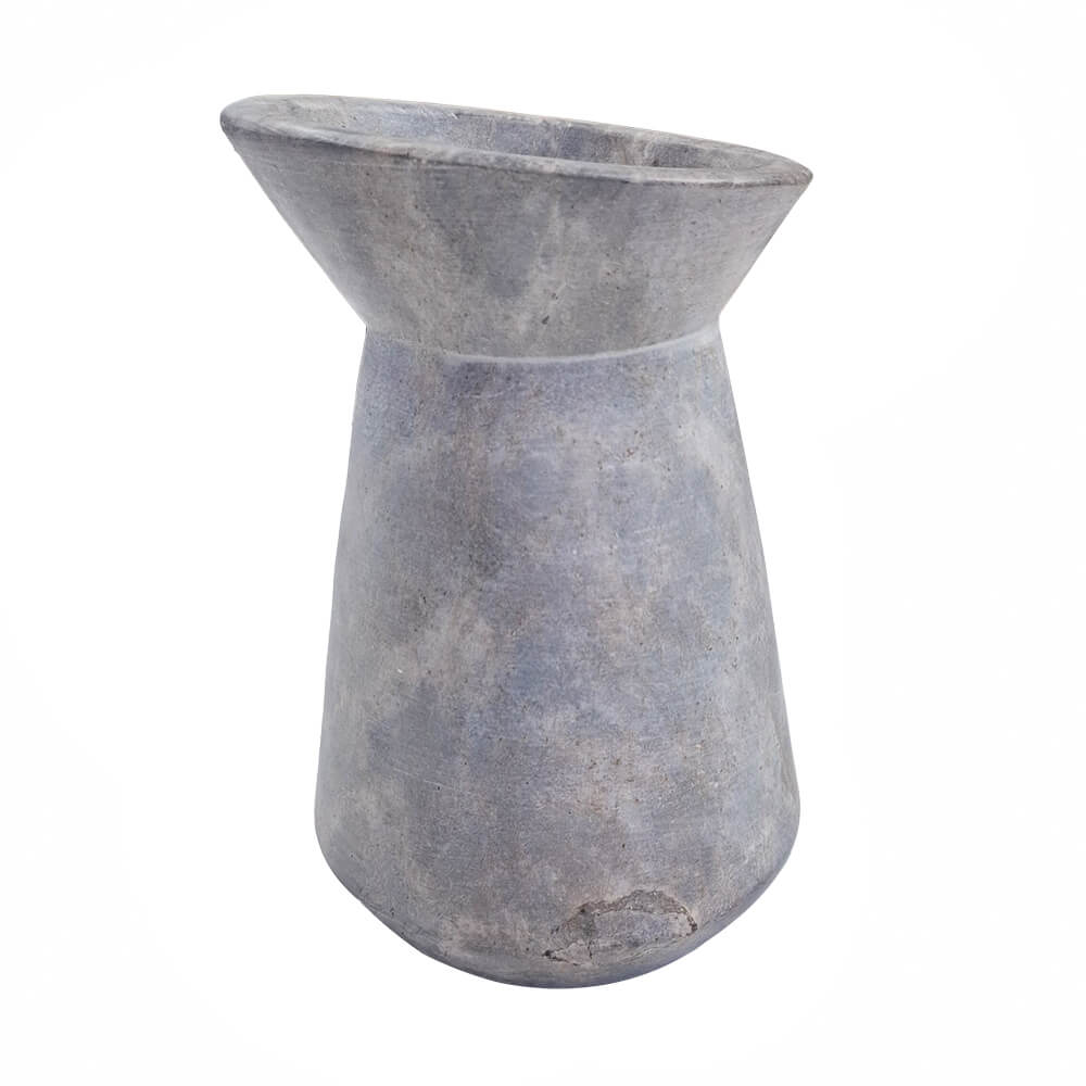 Vaso jarra de pedra sabão natural, tamanho G, 23cm de altura, vista frontal
