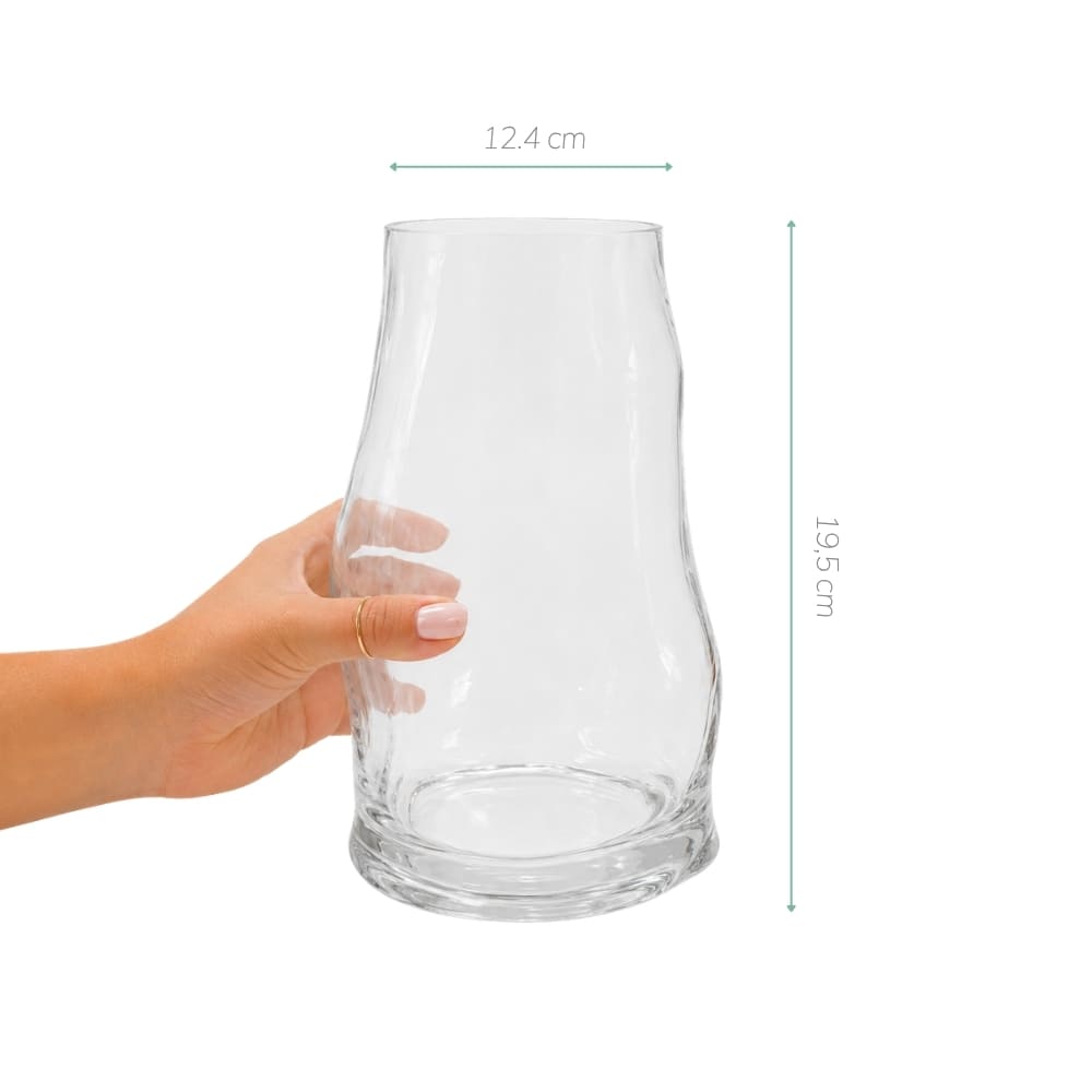 VASO DE VIDRO ORGÂNICO P 19CM