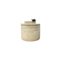 Caixa decorativa em mármore natural com detalhes em metal dourado 12 cm