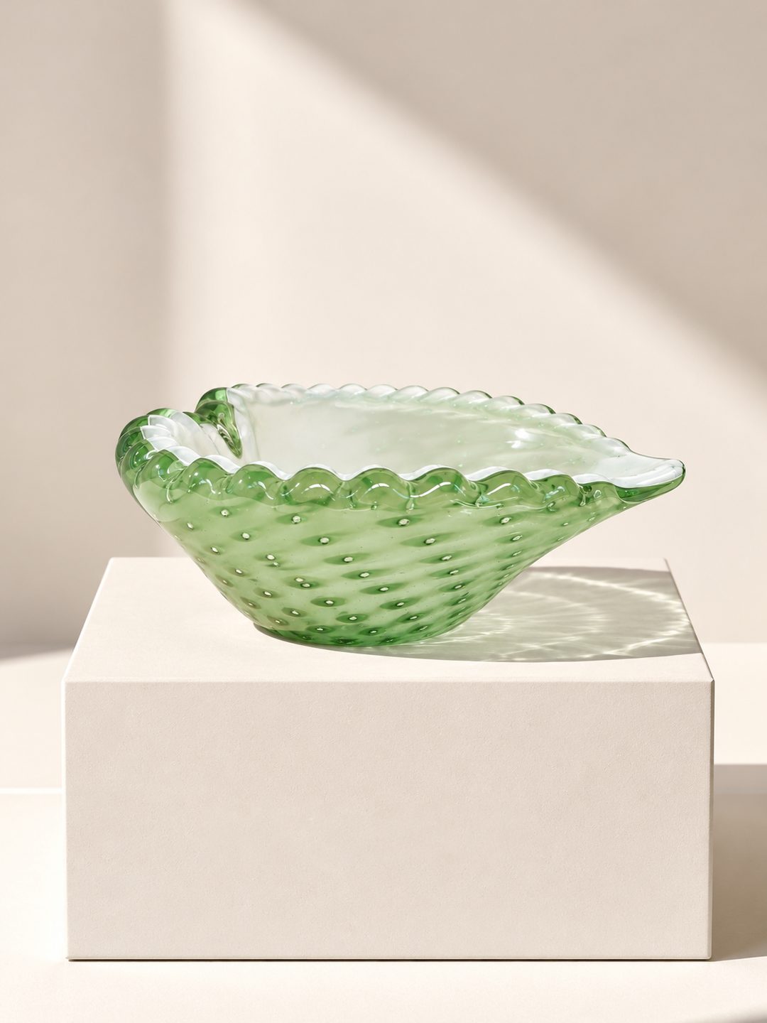 Bowl murano Cuore Fragola verde soprado à mão - Coleção Soffio Lolahome