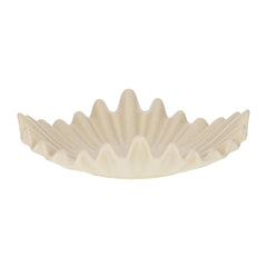 Centro de mesa decorativo em resina Shell na cor marfim, 32cm, vista frontal