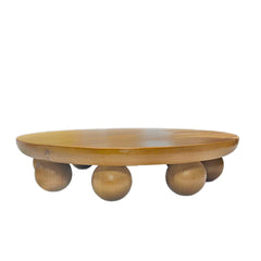 TÁBUA DE MADEIRA COM PÉS EM ESFERAS G