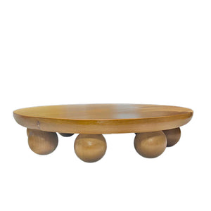 TÁBUA DE MADEIRA COM PÉS EM ESFERAS G