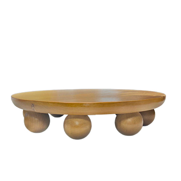 TÁBUA DE MADEIRA COM PÉS EM ESFERAS G