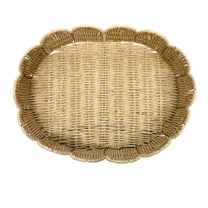 BANDEJA PALHA NATURAL SCALLOP  G 44X33CM