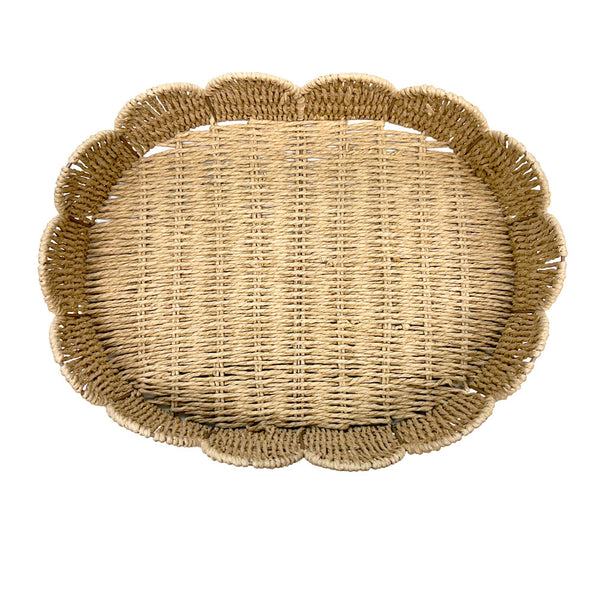 BANDEJA PALHA NATURAL SCALLOP  G 44X33CM