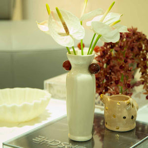 VASO CERÂMICA ARTESANAL NATURAL AGATA 24CM