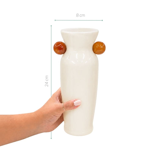 VASO CERÂMICA ARTESANAL NATURAL AGATA 24CM