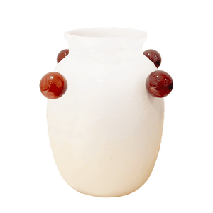 VASO CERÂMICA ARTESANAL NATURAL ÁGATAS 19CM