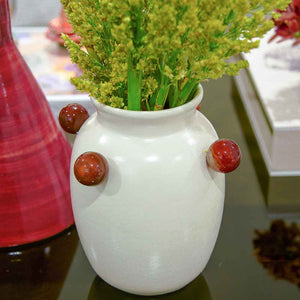 VASO CERÂMICA ARTESANAL NATURAL ÁGATAS 19CM