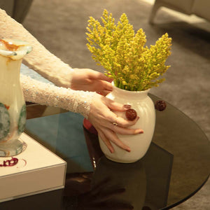 VASO CERÂMICA ARTESANAL NATURAL ÁGATAS 19CM