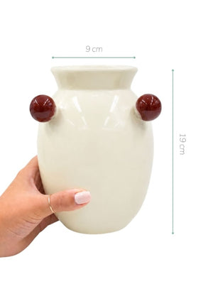 VASO CERÂMICA ARTESANAL NATURAL ÁGATAS 19CM