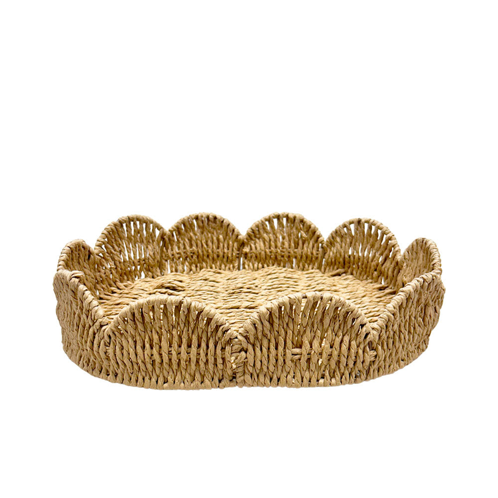 BANDEJA PALHA NATURAL SCALLOP  M 27X34CM