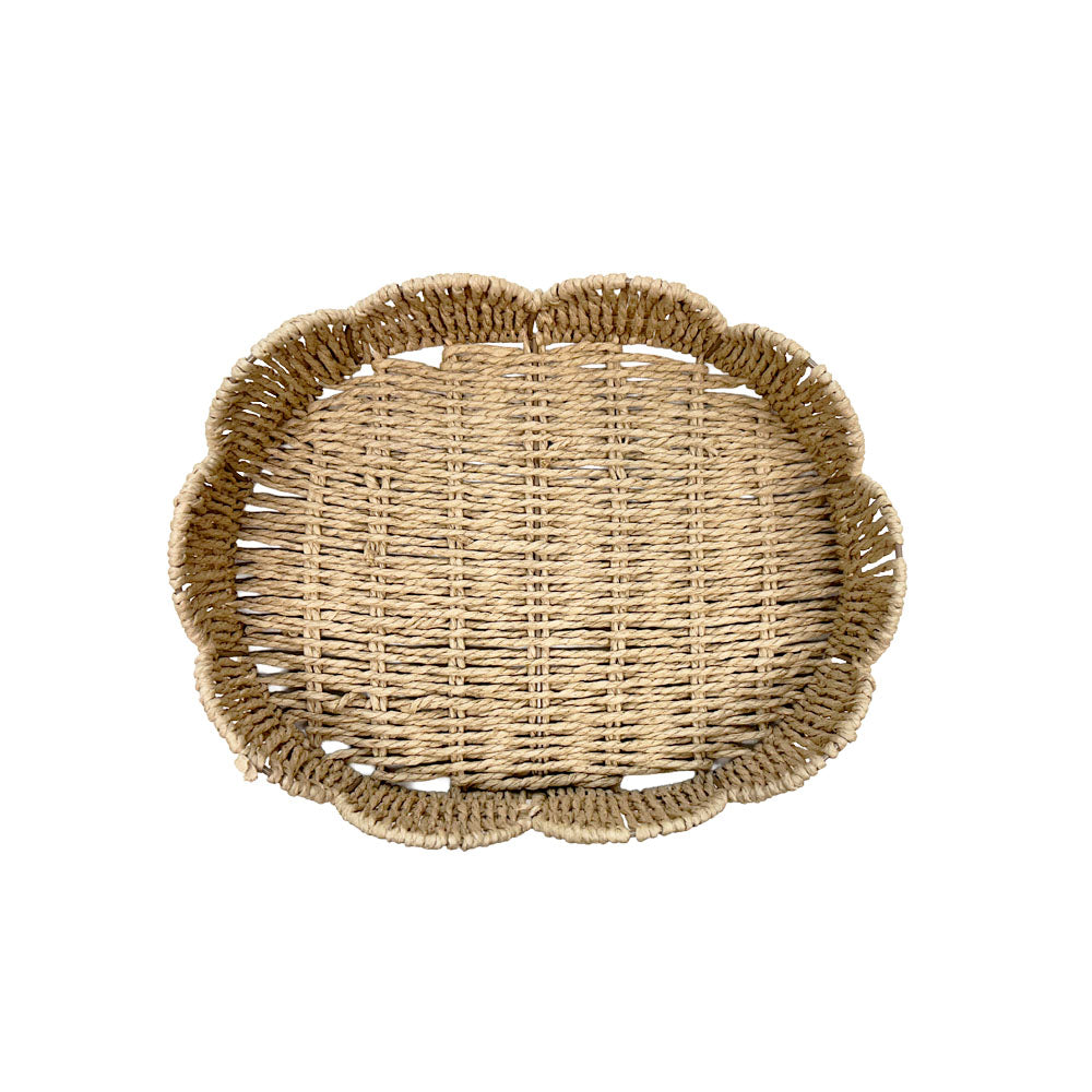 BANDEJA PALHA NATURAL SCALLOP  M 27X34CM