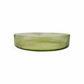 BANDEJA DE VIDRO REDONDA LAPIDADA VERDE 30CM