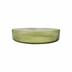 BANDEJA DE VIDRO REDONDA LAPIDADA VERDE 30CM