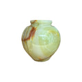 Vaso Onix Redondo 10cm – vista frontal em pedra natural marfim | Lolahome